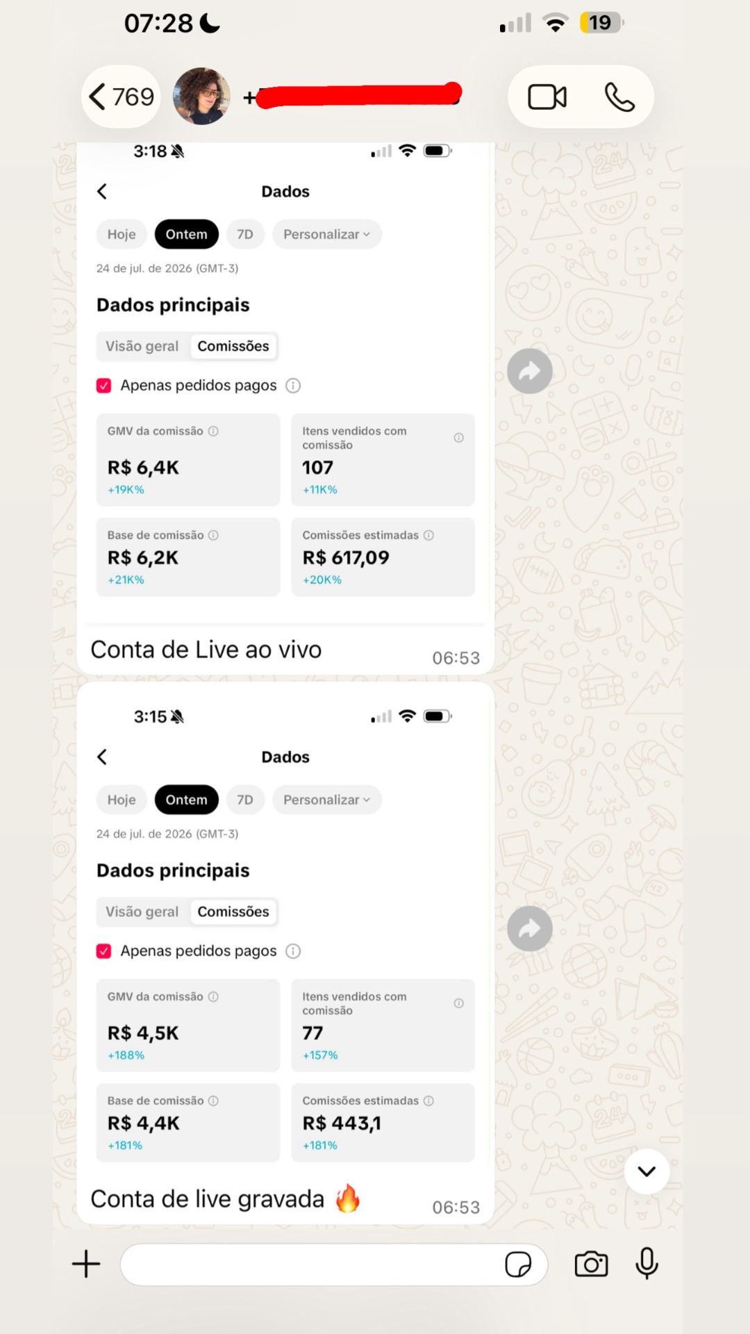 Relato com resultados de lives apresentado na referência